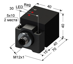 Емкостный датчик, Sn 50 мм /25 мм, не заподлицо, PNP, переключающий, NO+NC, -25...+75 °C, 12...30 V DC, разъем/М12/4-конт.