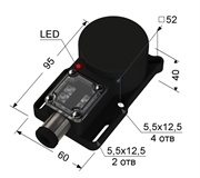 Индуктивный датчик, Sn 20 мм, заподлицо, PNP, размыкающий, NC, -25...+75 °C, 10...30 V DC, клеммная коробка/вывод вбок.