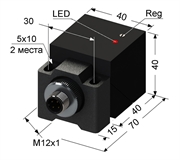 Емкостный датчик, Sn 50 мм, не заподлицо, PNP, переключающий, NO+NC, -25...+75 °C, 12...30 V DC, разъем/М12/4-конт.